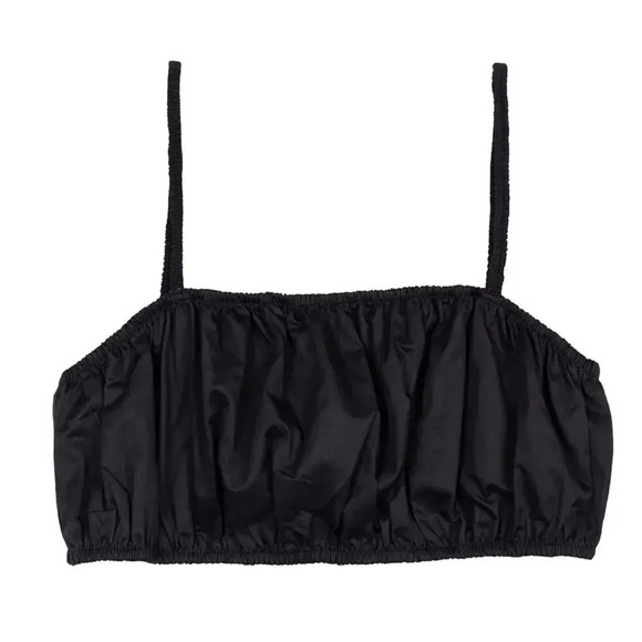 Mikoh Women’s Mini Crop Top Size Small Black Summer Stretch New Elastic Strap - Picture 1 of 10